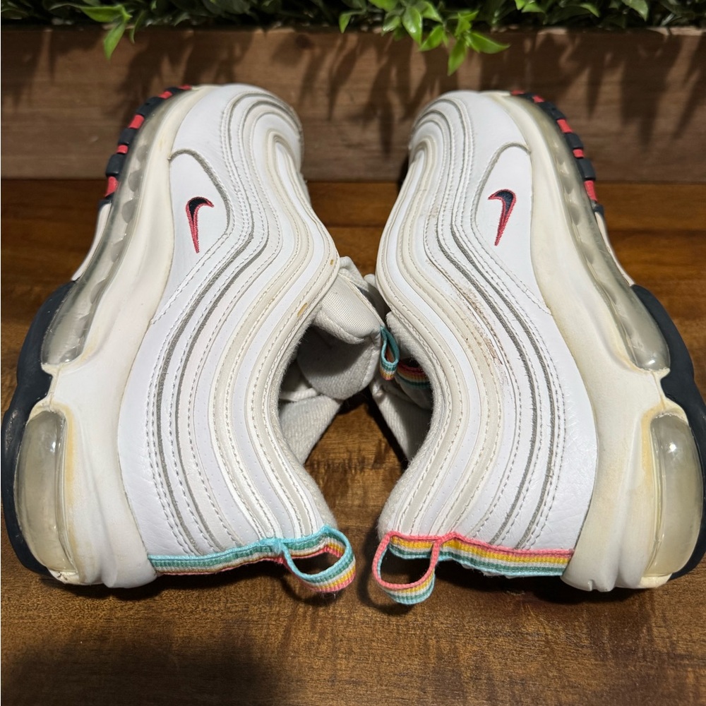 Nike Air Max 97 White Multi Pull Taps DH1592-100 Women Size 8 - Picture 9 of 13